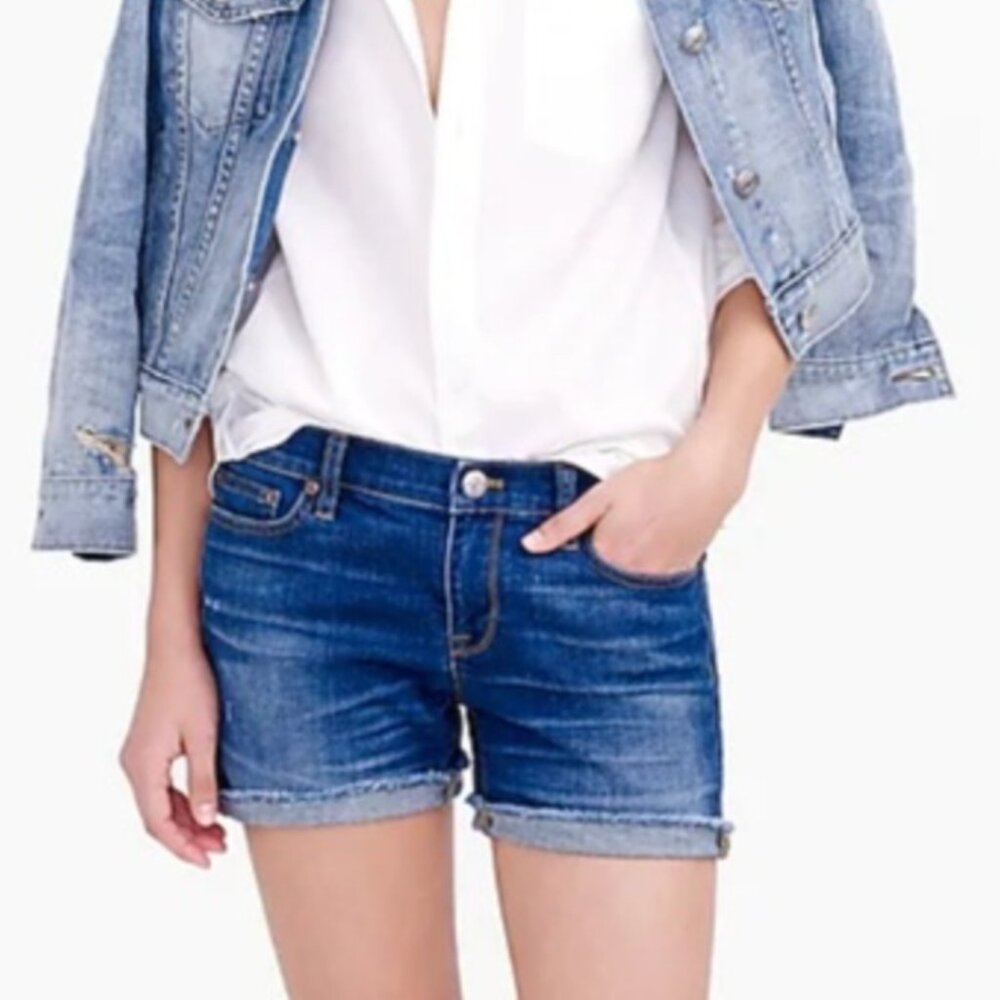 J. Crew Dark Distressed Denim Shorts - Size 29